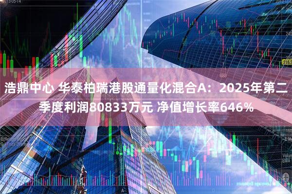 浩鼎中心 华泰柏瑞港股通量化混合A：2025年第二季度利润80833万元 净值增长率646%