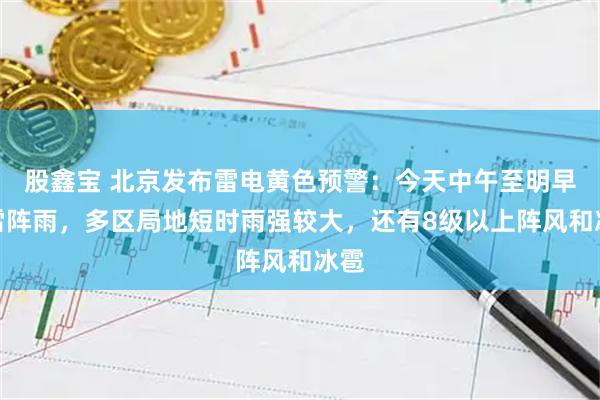 股鑫宝 北京发布雷电黄色预警：今天中午至明早有雷阵雨，多区局地短时雨强较大，还有8级以上阵风和冰雹
